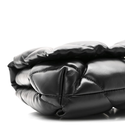 Balenciaga Nappa Calfskin Quilted Touch B Puffy Clutch Black 9 of 10