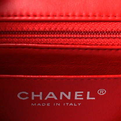 Chanel Patent Calfskin Chevron Quilted Mini Rectangular Flap Red 6 of 9
