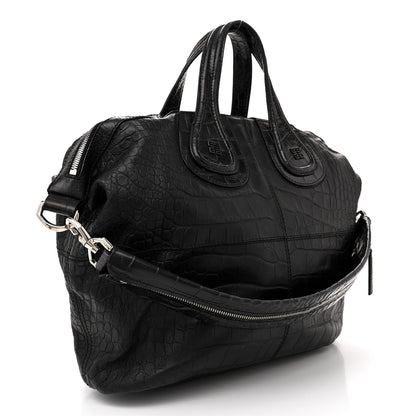 Givenchy Calfskin Crocodile Embossed Medium Nightingale Black 3 of 13