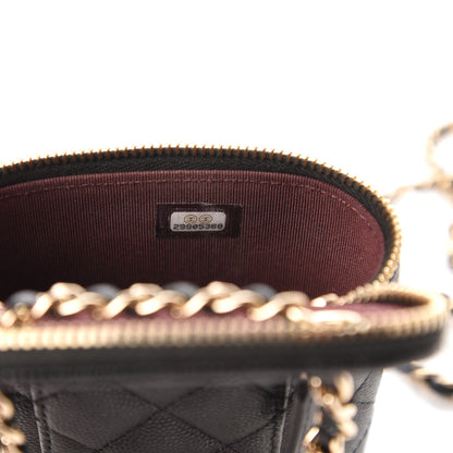 Chanel Caviar Quilted Small Vertical Coco Beauty Vanity Case With Chain Black 9 of 10