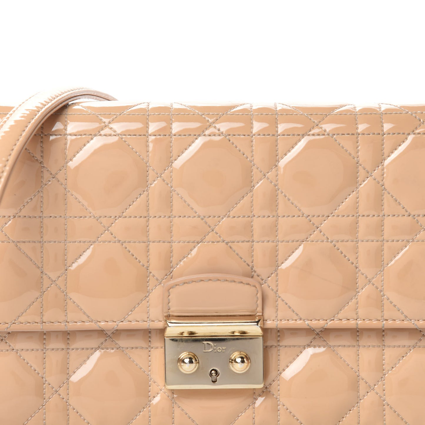 Patent Cannage Miss Dior Promenade Pouch Beige