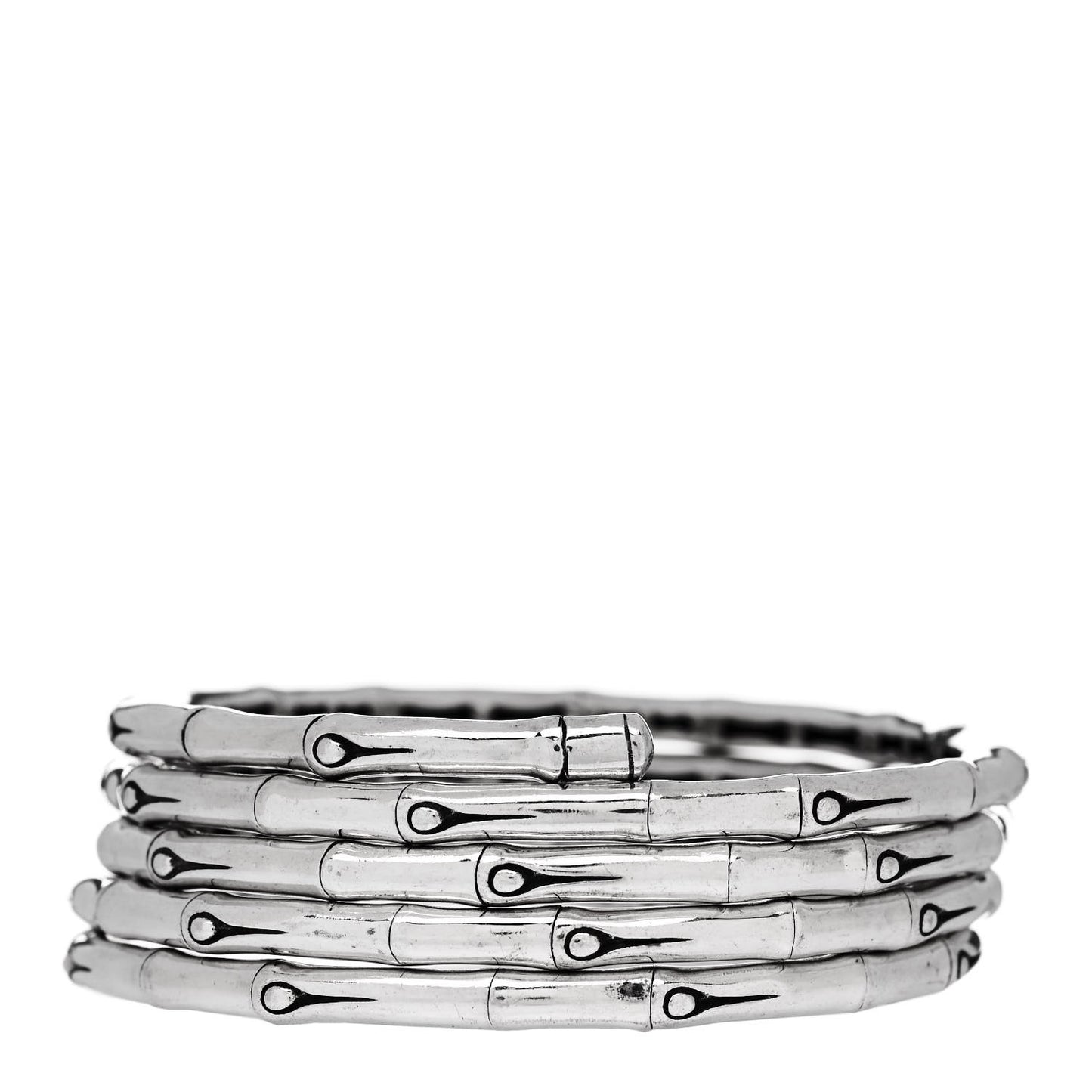 Sterling Silver Bamboo Coil Bangle Bracelet