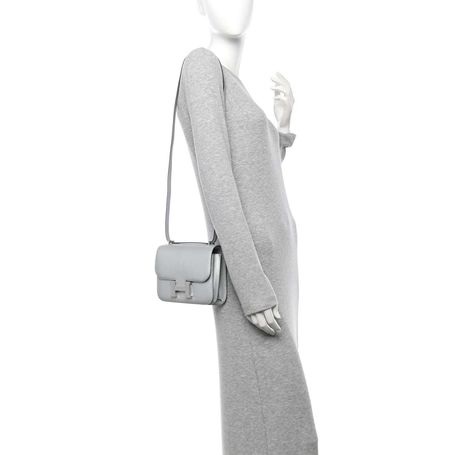 Hermes Metallic Chevre Chamkilight Constance 18 Argent 2 of 12