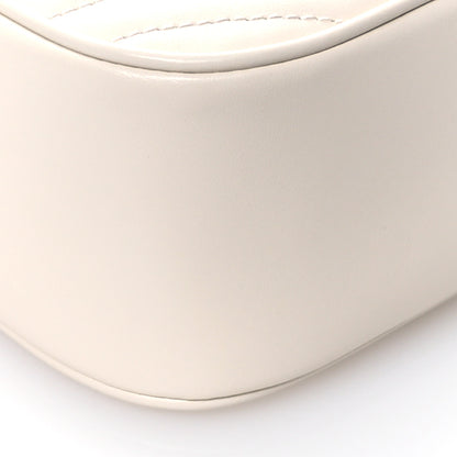 Gucci Calfskin Matelasse Small GG Marmont Chain Shoulder Bag White 9 of 11