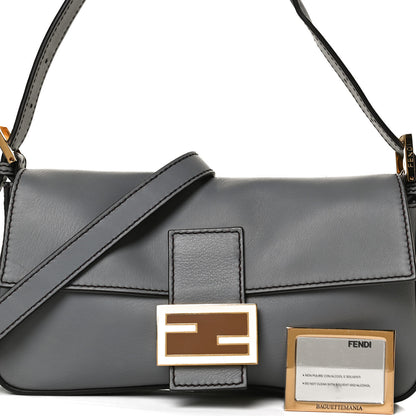 Fendi Vitello Flamingo Enamel Interchangeable Strap Baguette Grigio Chiaro Latte Tabacco 10 of 14