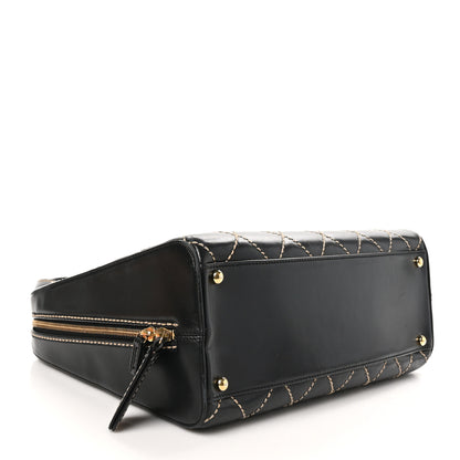 Chanel Calfskin Wild Stitch Vertical Top Handle Bag Black 5 of 12