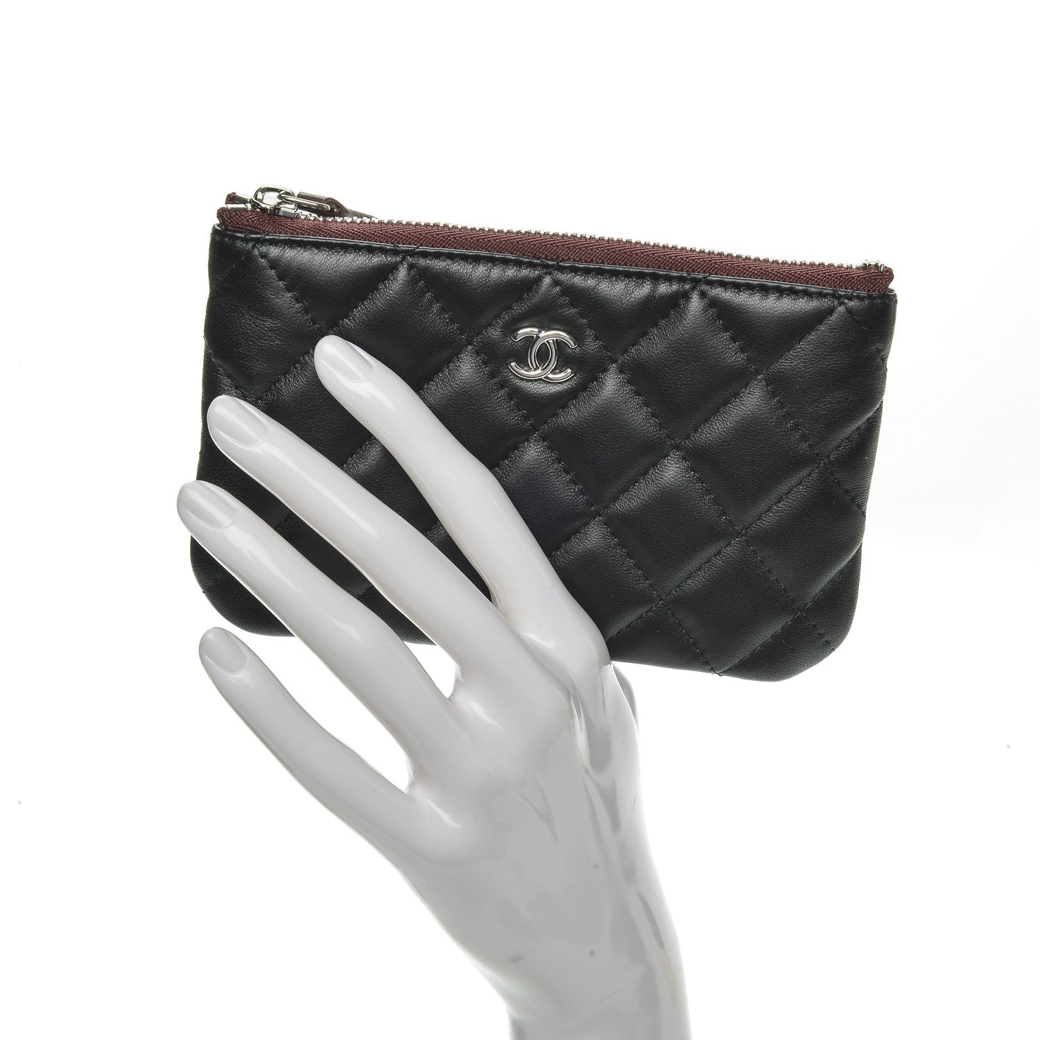 Chanel Lambskin Quilted Small Cosmetic Case Black 2 of 7