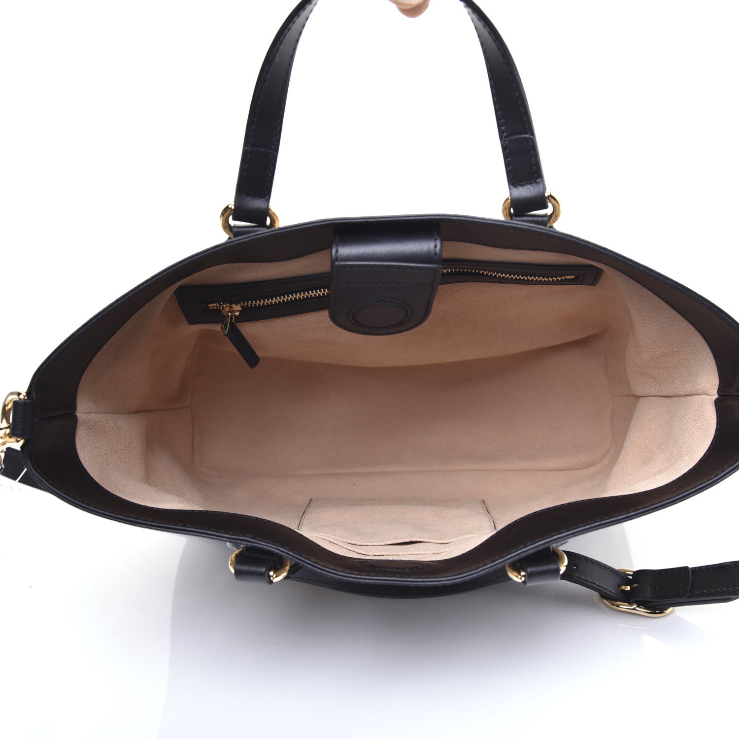 Gucci Soft GG Supreme Monogram Bees Small Crossbody Tote Beige Oro Black 5 of 13
