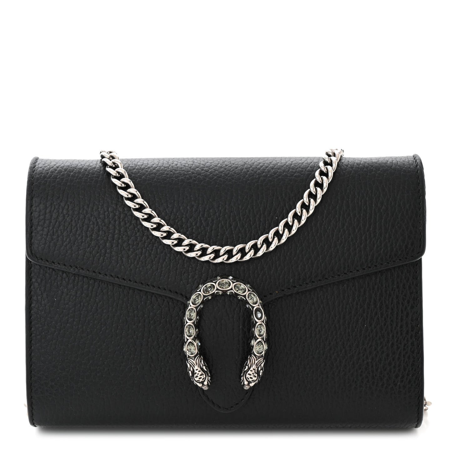 Calfskin Mini Dionysus Chain Wallet Black