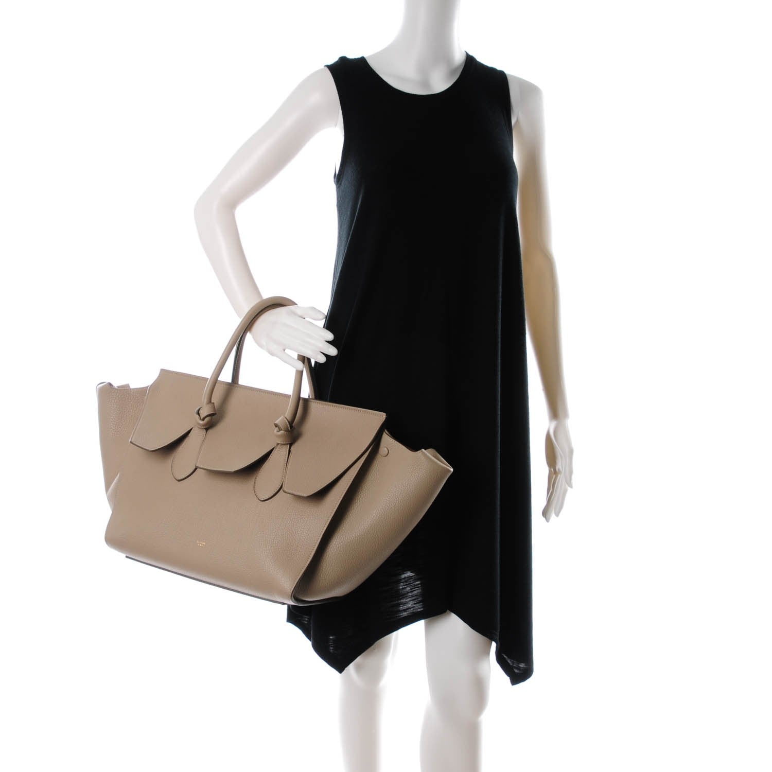 Celine Crisped Calfskin Medium Tie Knot Tote Light Taupe 2 of 7