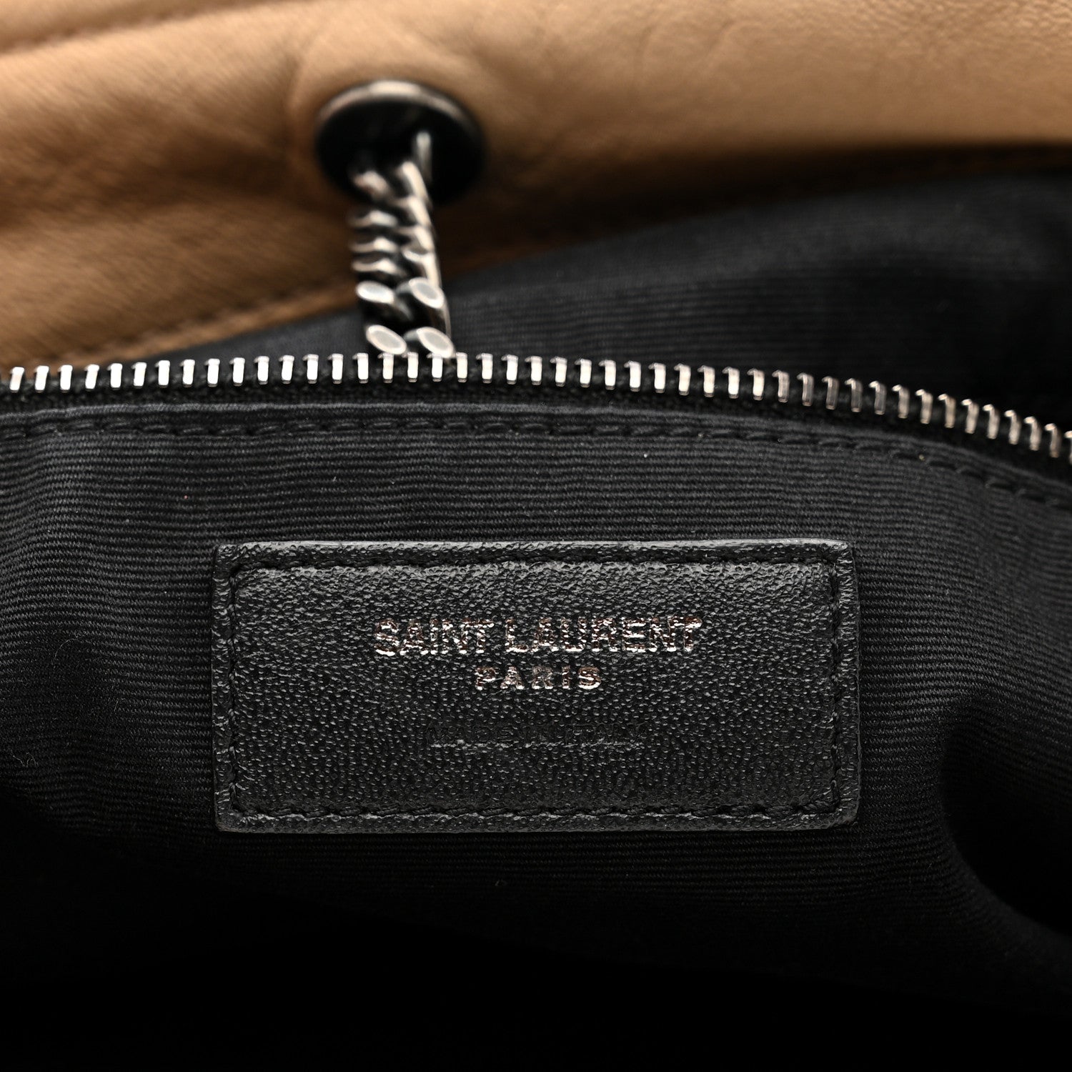 Saint Laurent Vintage Lambskin Chevron Monogram Medium Nolita Light Taupe 6 of 14