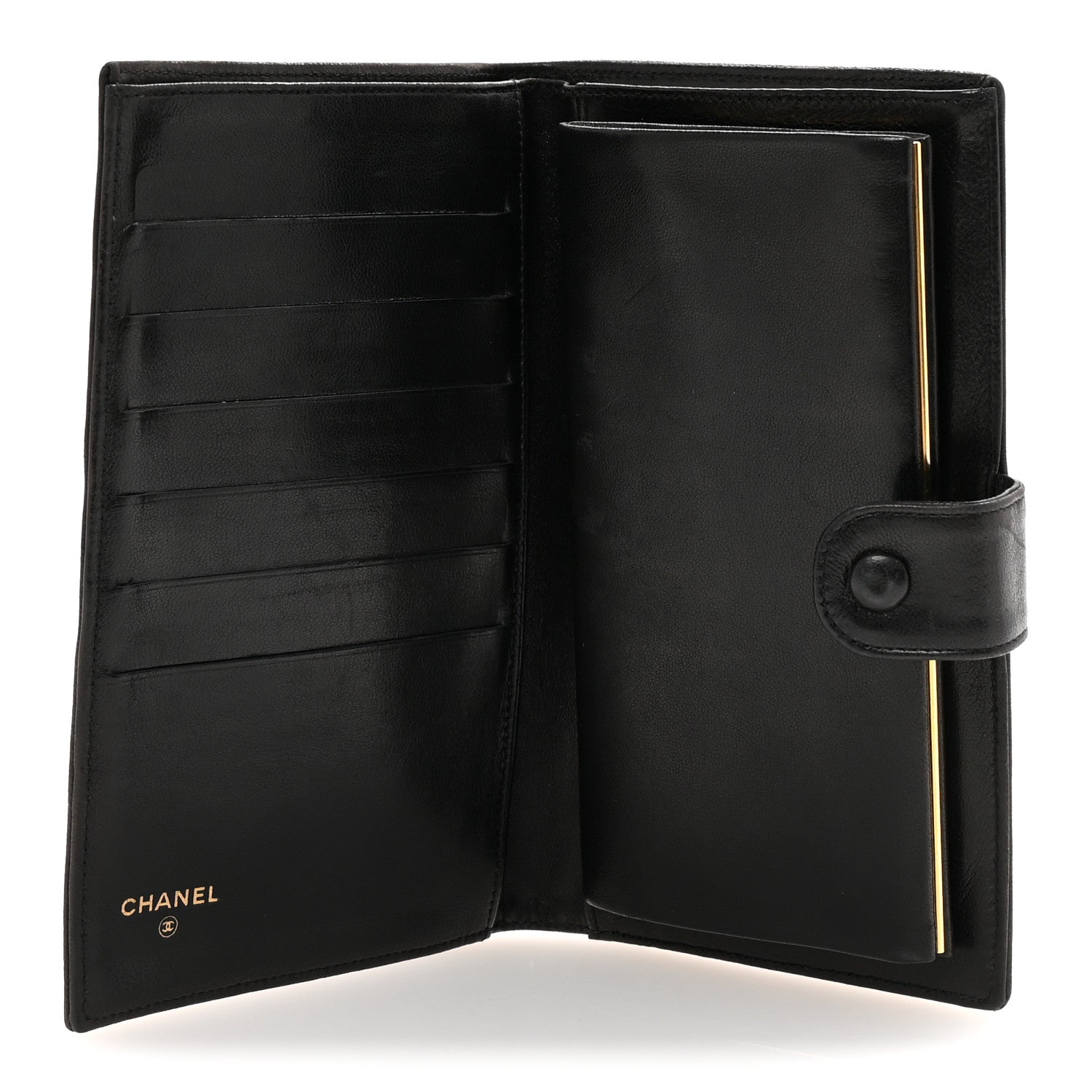 Chanel Lambskin Timeless CC French Wallet Dark Brown 5 of 7