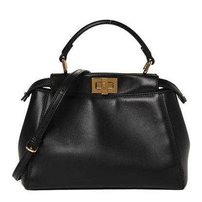 Fendi Nappa Mini Peekaboo Iconic Satchel Black 1 of 12