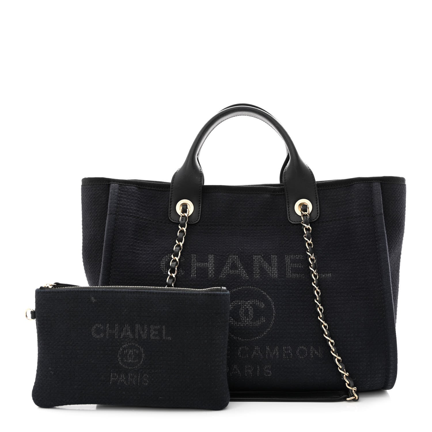Chanel Mixed Fibers Small Deauville Tote Black 1 of 16