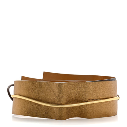 Louis Vuitton Grained Calfskin Watersnake Wide Obi Tie Belt Multicolor 2 of 9