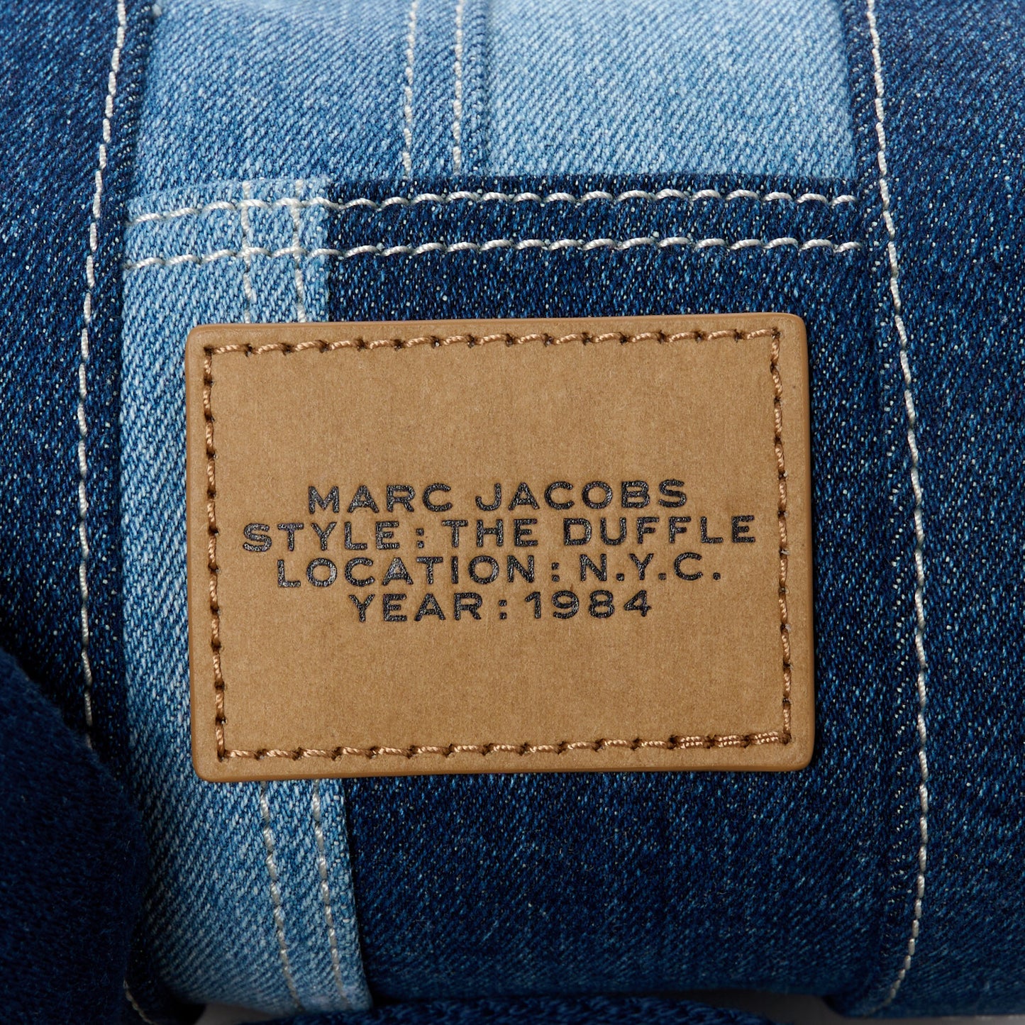 Denim Patchwork The Mini Duffle Bag Blue