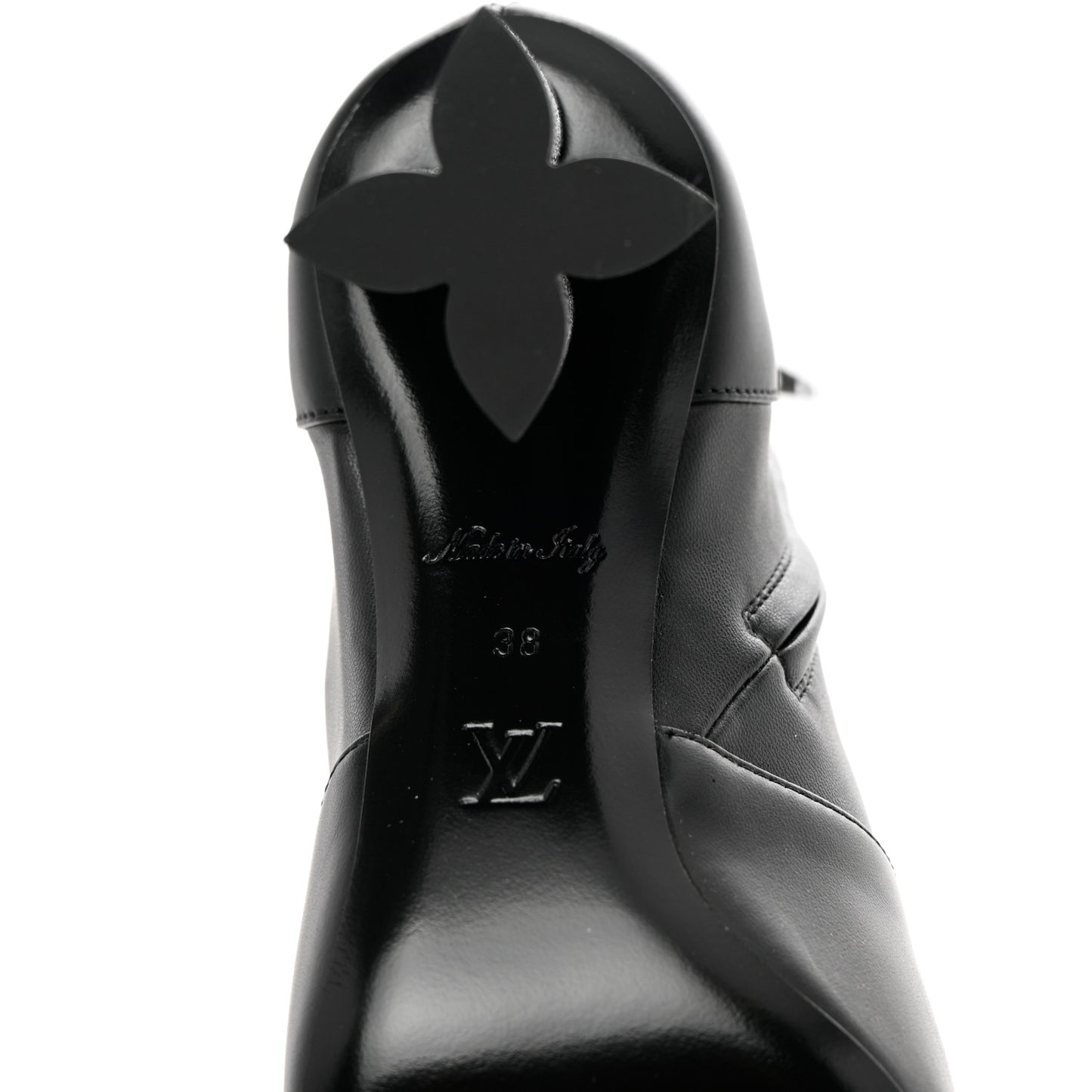 Calfskin Silhouette Ankle Boots 38 Black