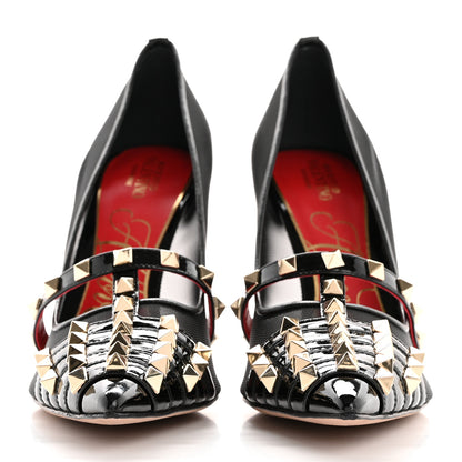Valentino Garavani Mesh Patent Rockstud Alcove 100mm Pumps 39.5 Black 3 of 10