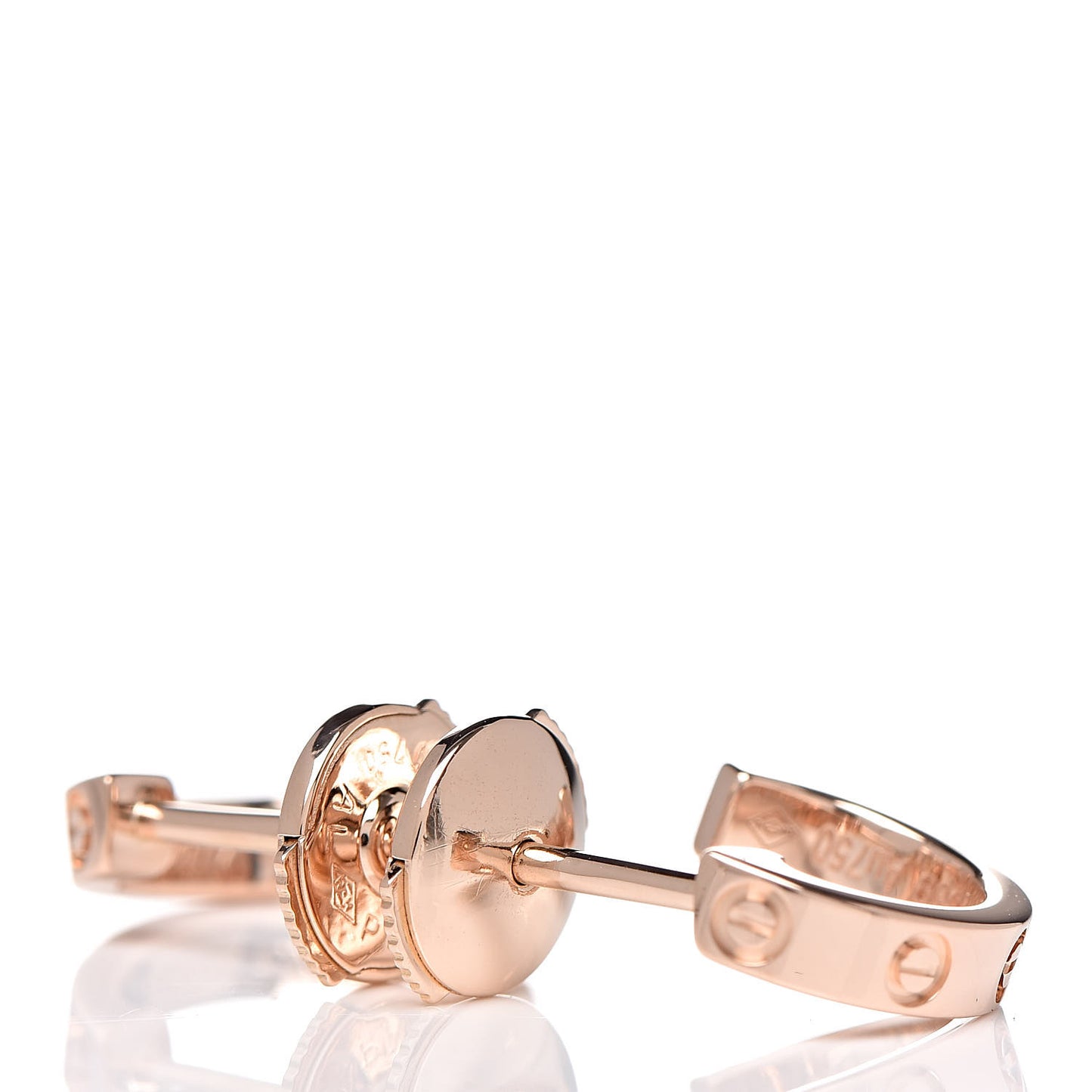 18K Pink Gold Small LOVE Hoop Earrings
