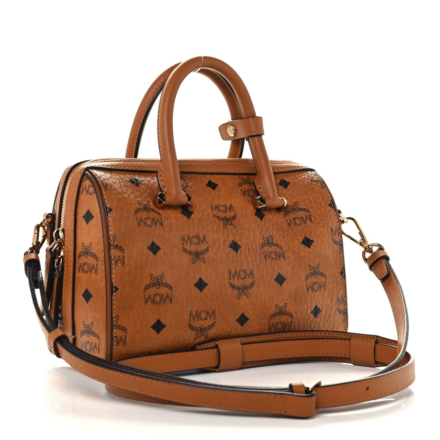 Visetos Small Boston Bag Cognac