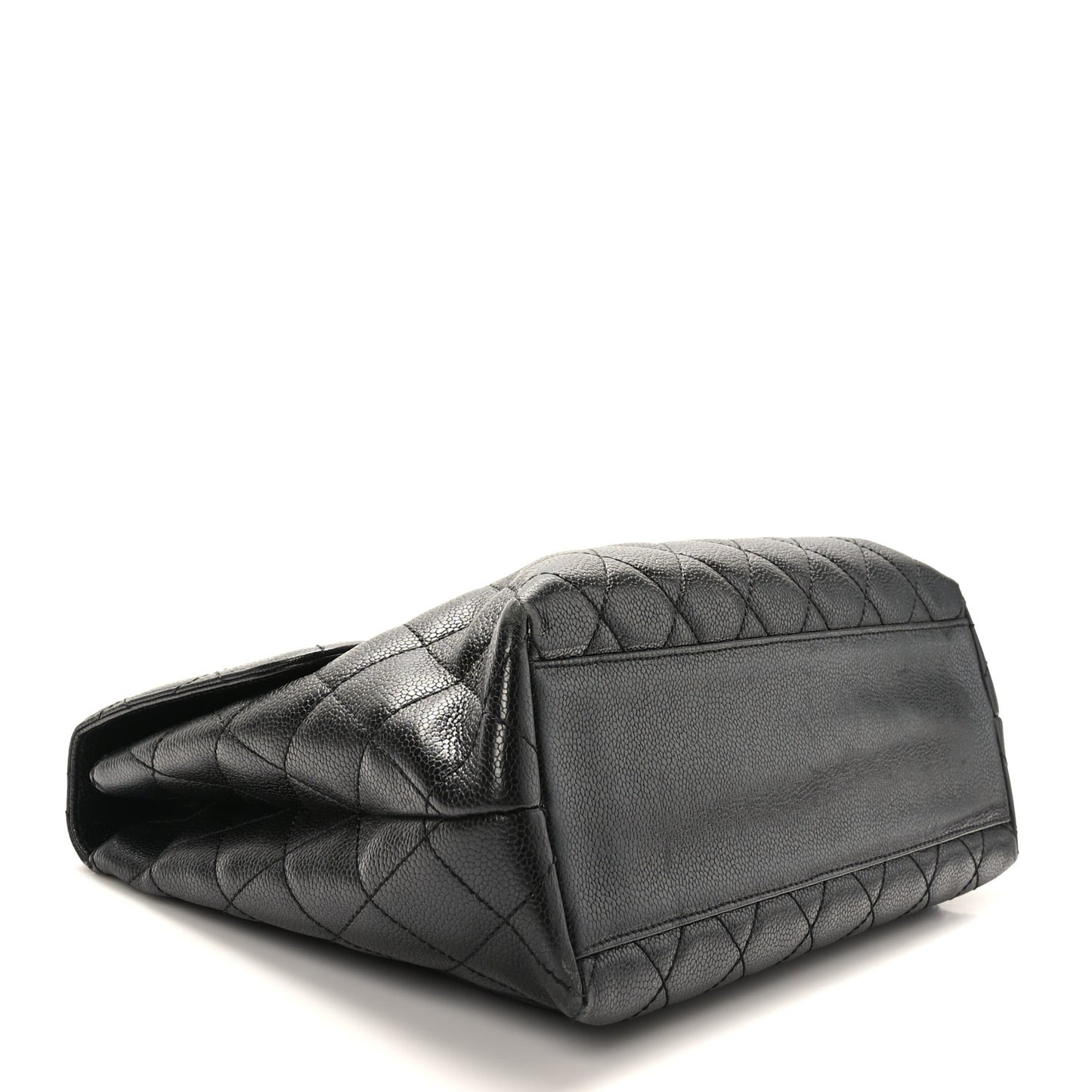Caviar Quilted Jumbo Kelly Flap Black