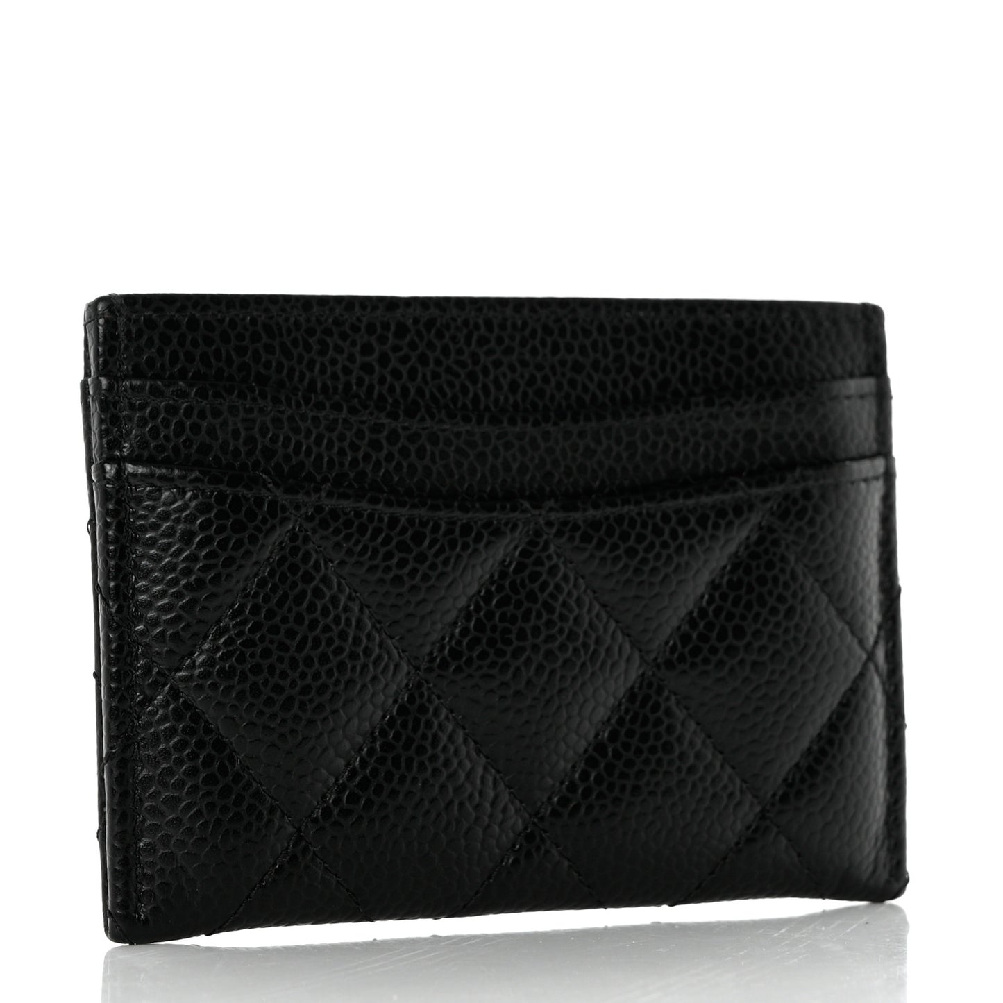 Caviar Quilted Card Holder Black