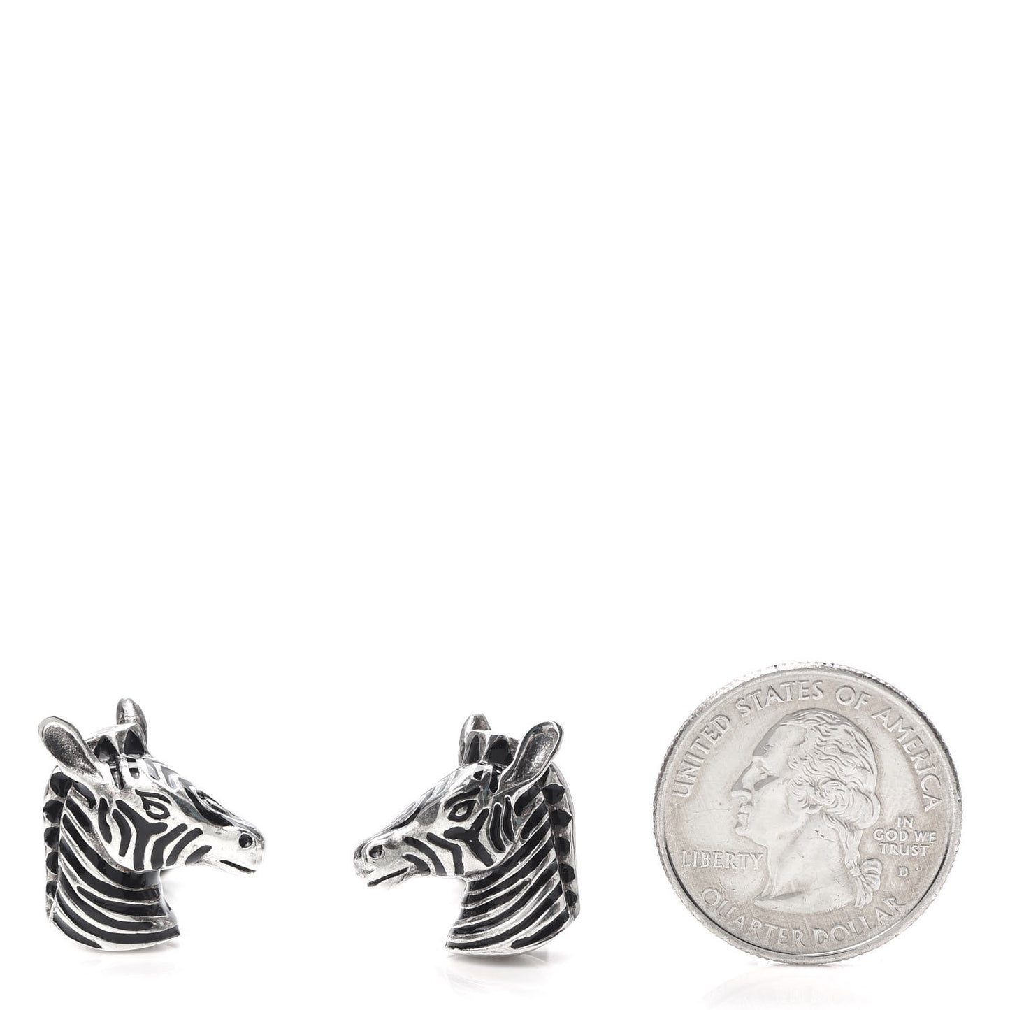 Sterling Silver Enamel Zebra Cufflinks Black