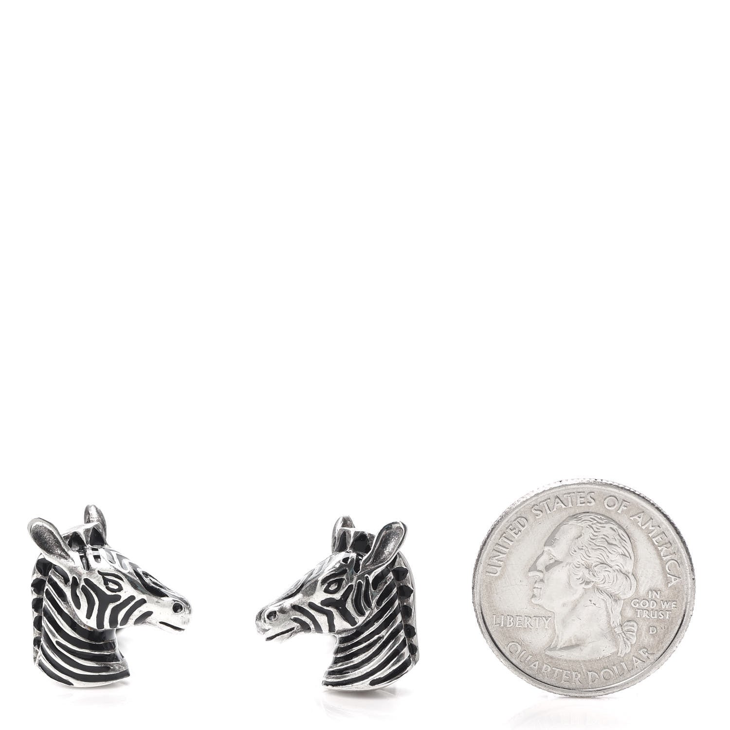 Tiffany Sterling Silver Enamel Zebra Cufflinks Black 2 of 4