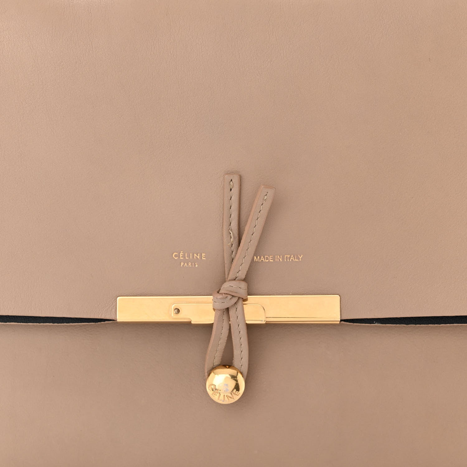 Celine Lambskin Clasp Clutch Foldover Bag Beige 8 of 11