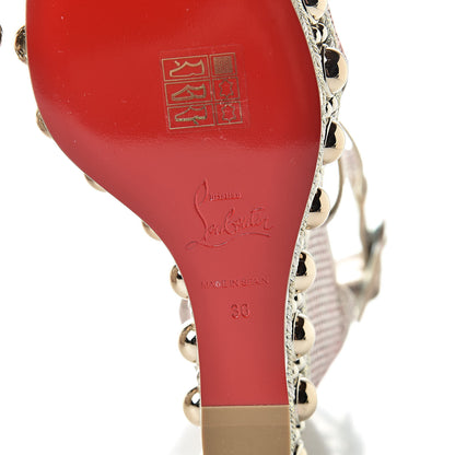 Christian Louboutin Lurex Chocazeppa 120 Platform Wedge Sandals 36 Lupin 6 of 9