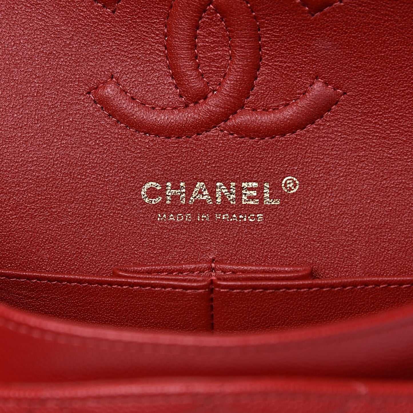 Caviar Quilted Small Double Flap Red
