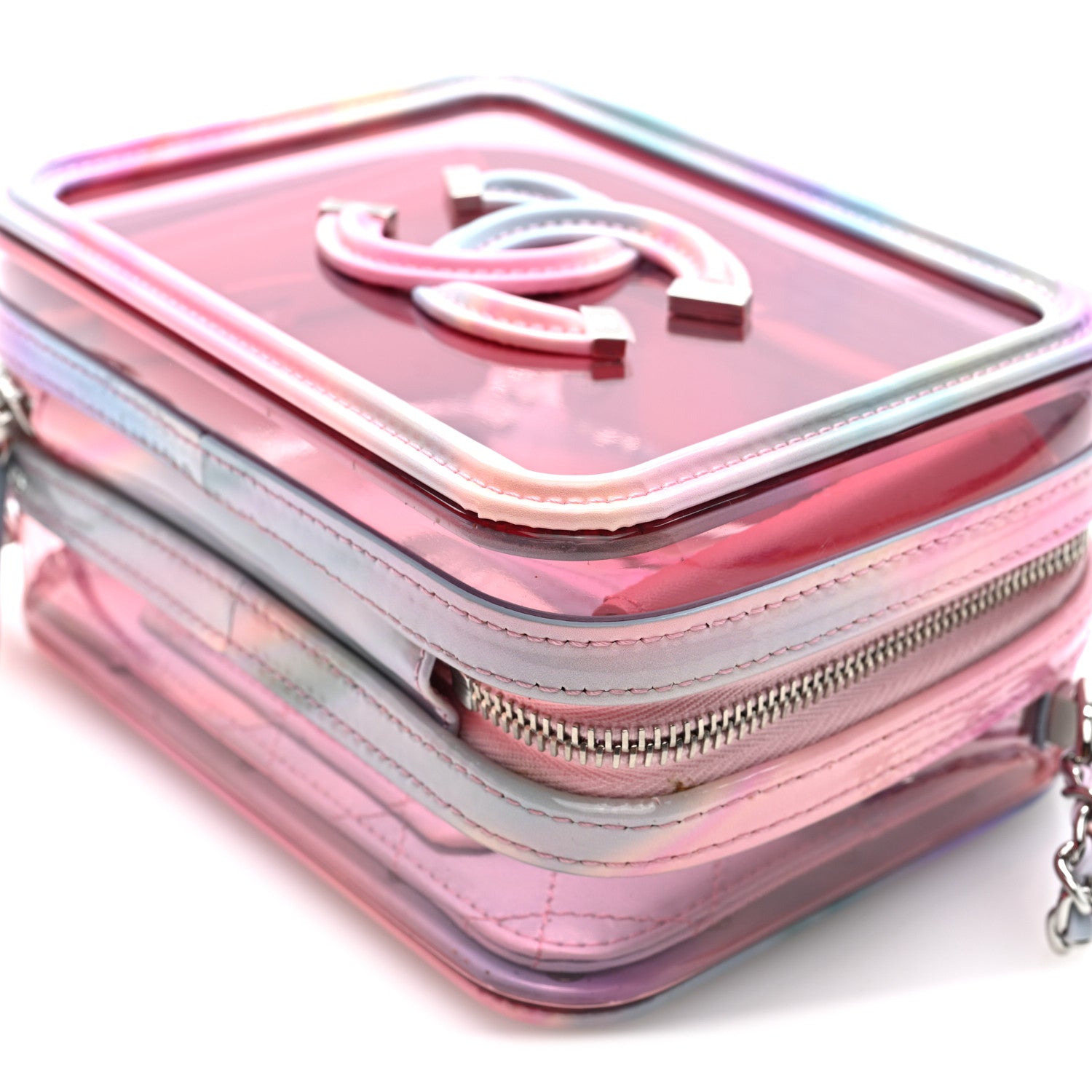 Chanel PVC Lambskin Filigree Small CC Filigree Vanity Case Pink Multicolor 10 of 10