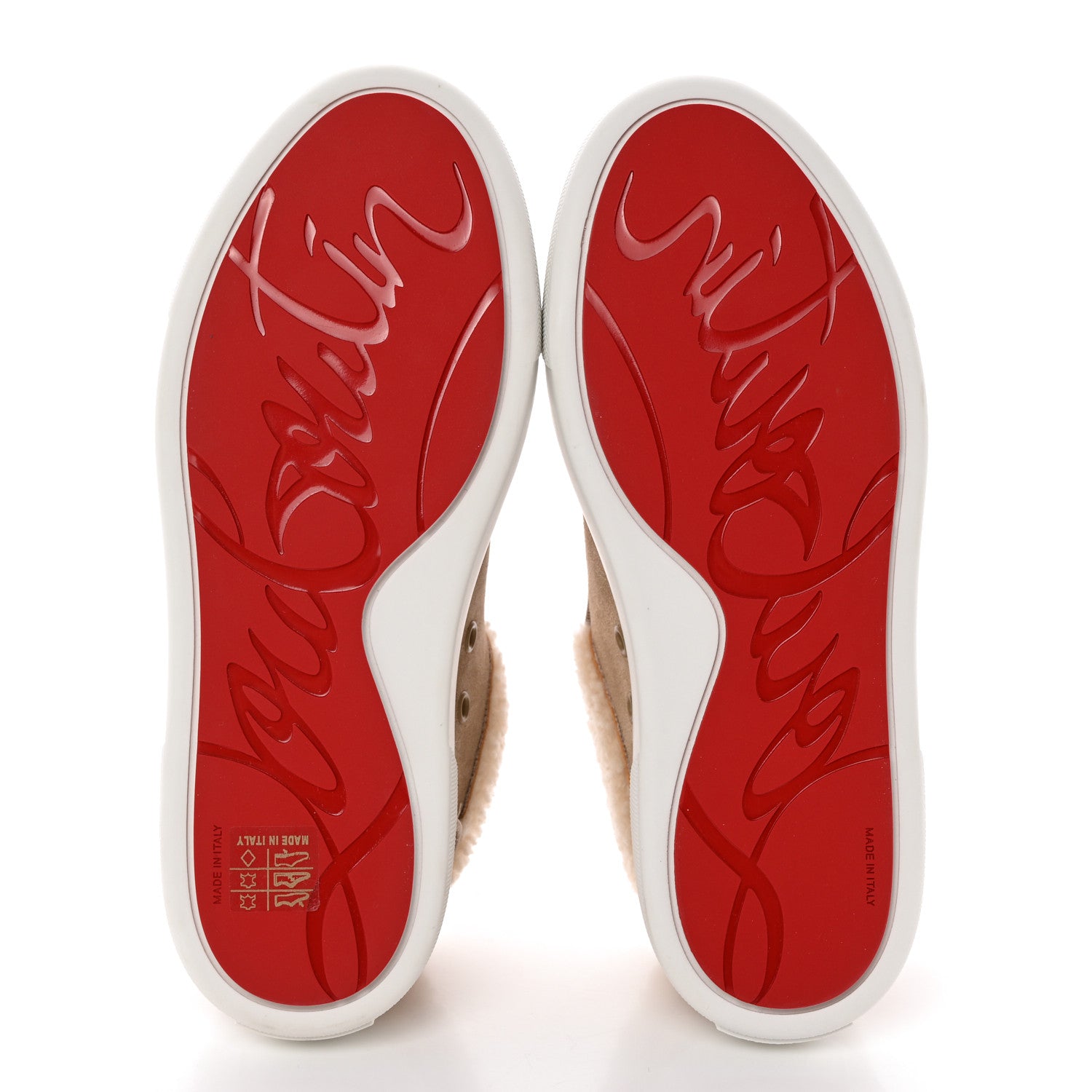 Christian Louboutin Suede Shearling Fun Vierissima Flat Sneakers 37 Atlas 37 6 of 11