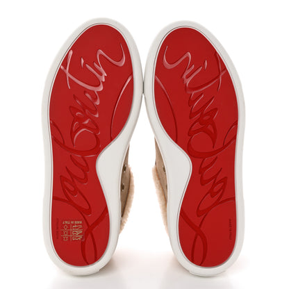 Christian Louboutin Suede Shearling Fun Vierissima Flat Sneakers 37 Atlas 37 6 of 11