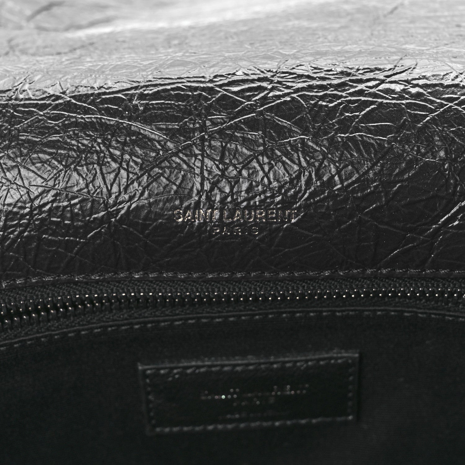 Saint Laurent Crinkled Calfskin Matelasse Monogram Large Niki Chain Satchel Deep Marine 5 of 11