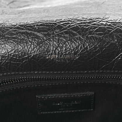 Saint Laurent Crinkled Calfskin Matelasse Monogram Large Niki Chain Satchel Deep Marine 5 of 11