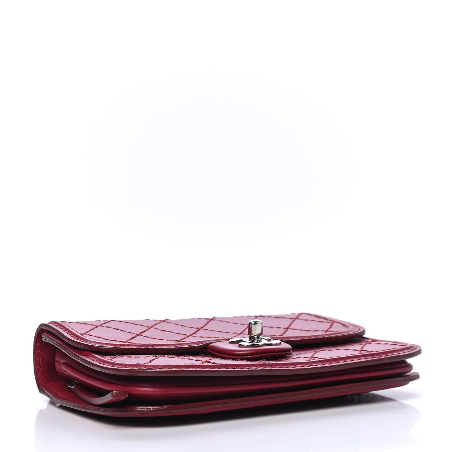 Calfskin Stitch Small Flap Red