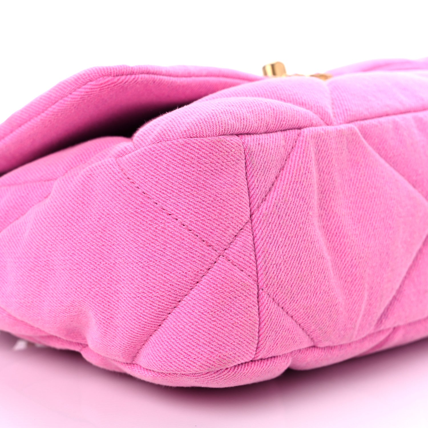 Chanel Denim Quilted Medium Chanel 19 Flap Neon Pink 8 of 9