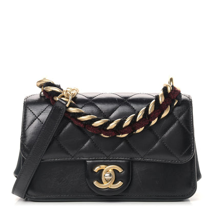 Chanel Iridescent Calfskin Quilted Mini Straight Lined Flap Black 1 of 12