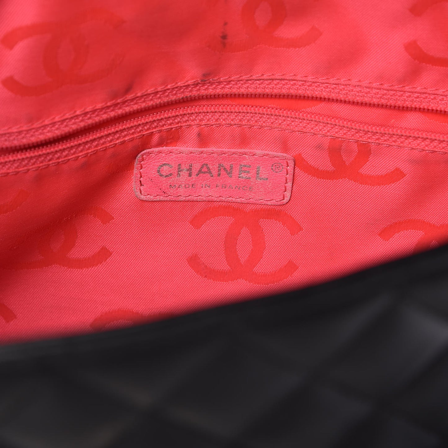 Calfskin Quilted Large Cambon Flap Black