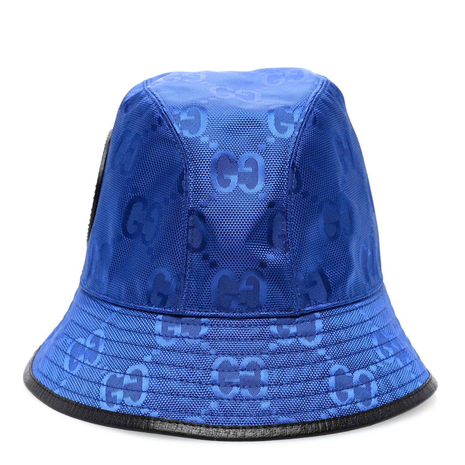 Gucci Econyl Nylon Monogram Off The Grid Will Bucket Hat Orient Blue Black 3 of 8