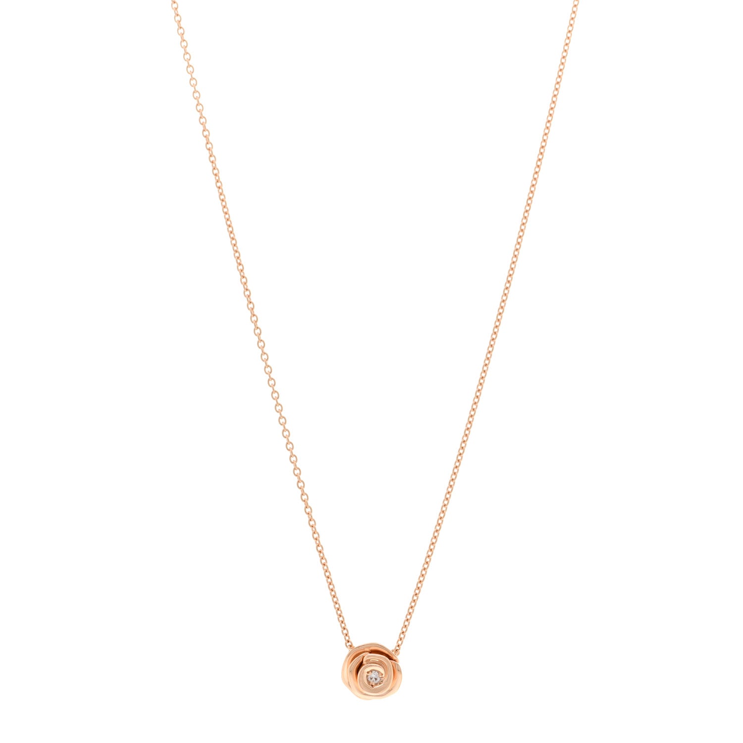 Christian Dior 18K Rose Gold Diamond Small Rose Couture Necklace 1 of 6
