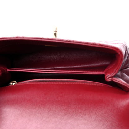 Chanel Caviar Lizard Embossed Quilted Mini Coco Handle Flap Burgundy 5 of 10