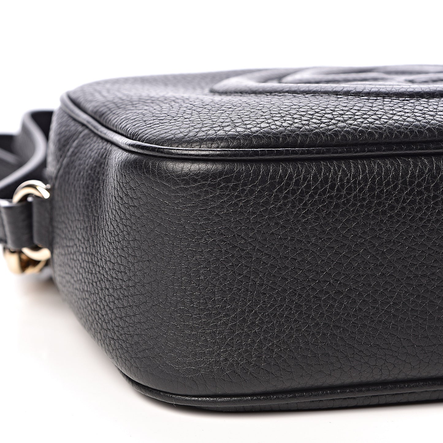Pebbled Calfskin Small Soho Disco Bag Black