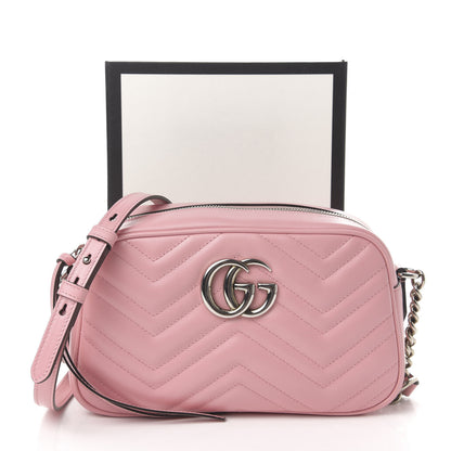 Gucci Calfskin Matelasse Small GG Marmont Chain Shoulder Bag Wild Rose 11 of 11