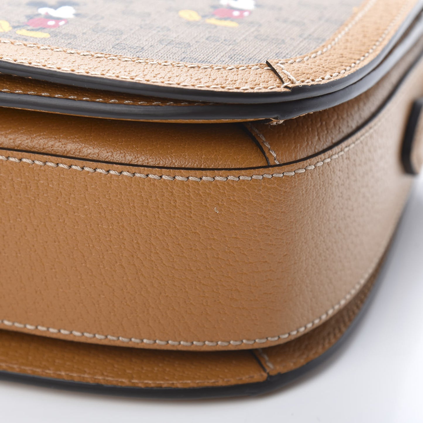 X DISNEY Mini Vintage GG Supreme Monogram Mickey Mouse Small Flap Messenger Bag Beige Vintage Sun Oil