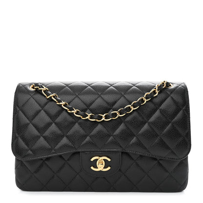Chanel Caviar Quilted Jumbo Double Flap Black 1 of 10