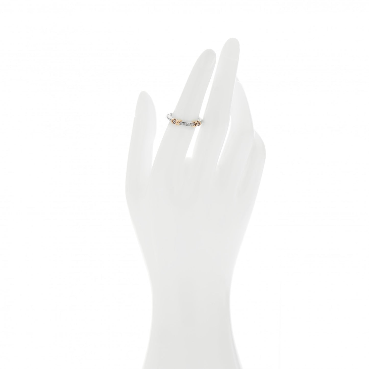 Sterling Silver 18K Yellow Gold Diamond Petite Helena Wrap Ring 52 6