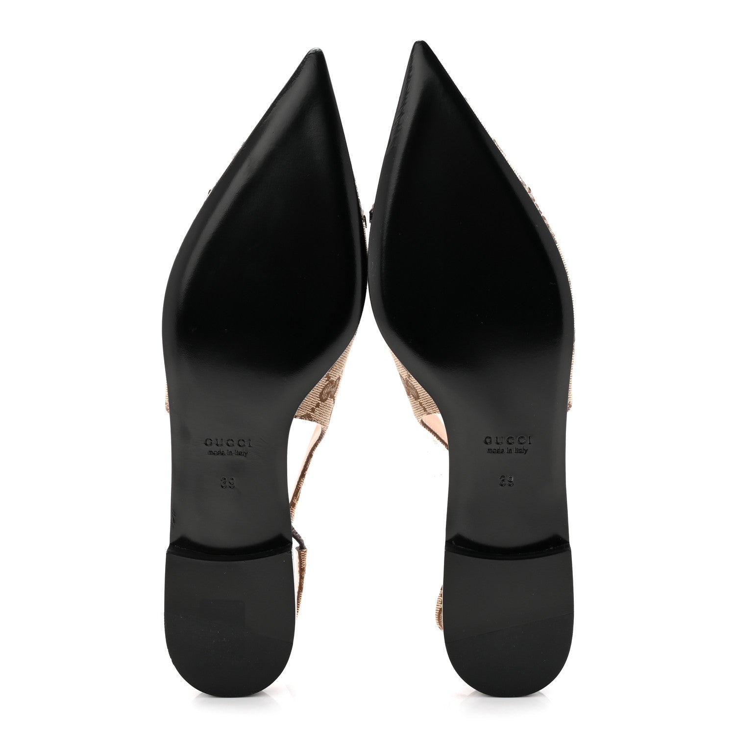 Gucci Monogram Horsebit Womens Slingback Ballet Flat 39 Beige Ebony Cocoa 6 of 10