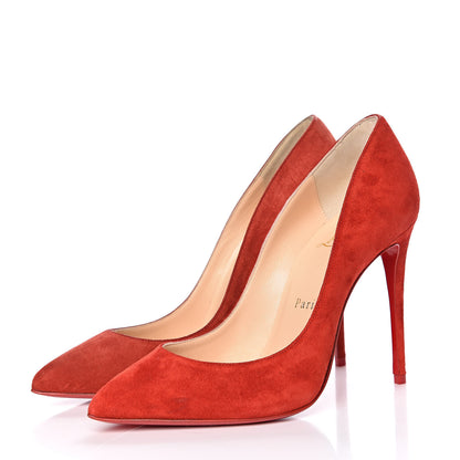 Christian Louboutin Veau Velours Pigalle Follies 100 Pumps 35.5 Flamenco 3 of 19